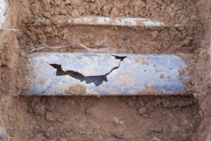 A damaged sewer line.